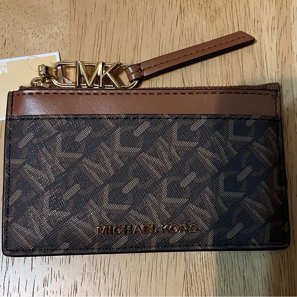 Michael Kors Empire small zip card case NWT